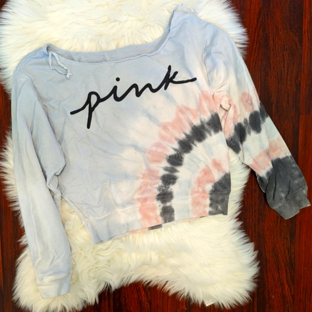 PINK Victoria's Secret Tie Dye Wide Neck Sweatshirt